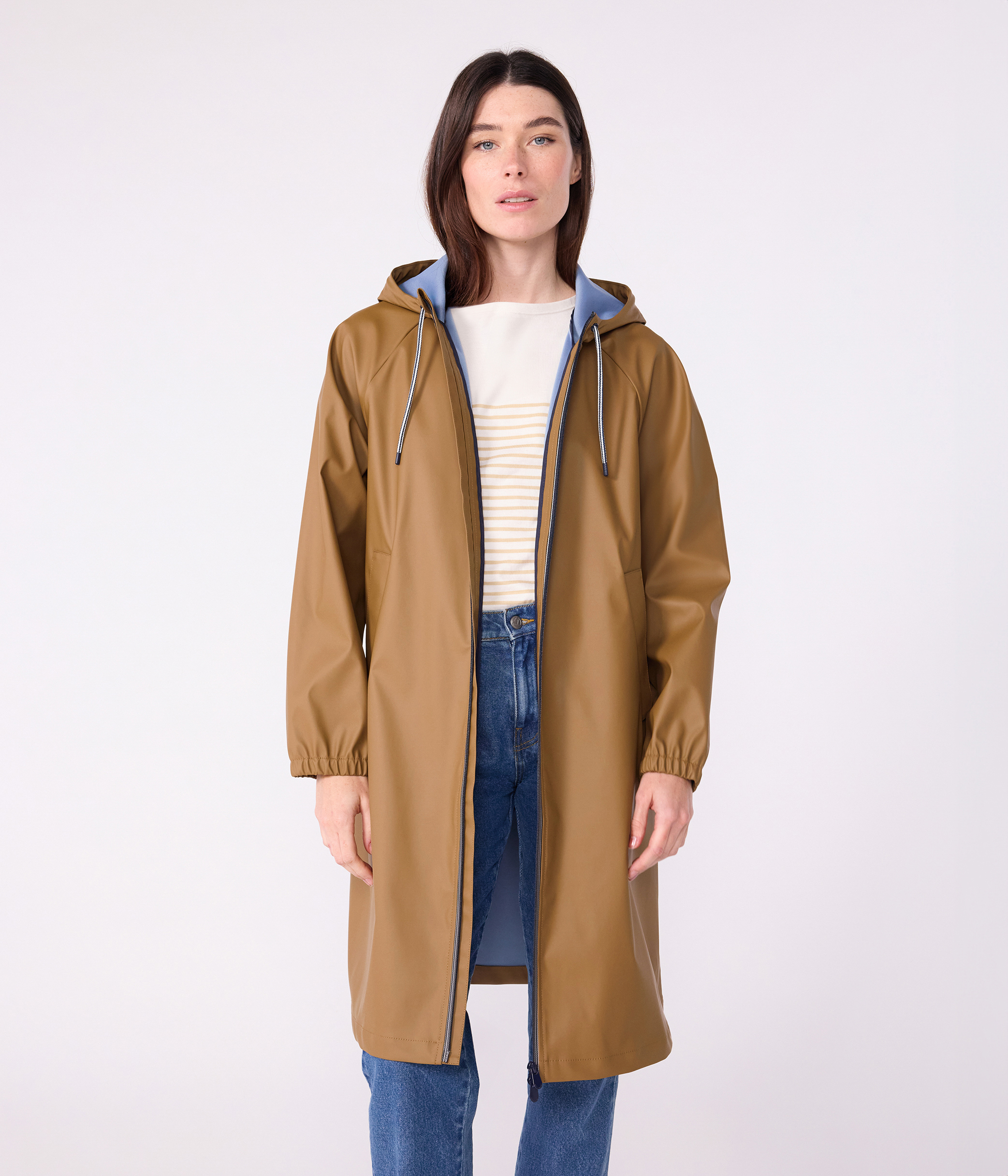 Veste Imperméable Femme Sport Running - Matelassée, Coupe-vent, Avec Capuche Ajustable, En Polyester Recyclé, Grande Taille