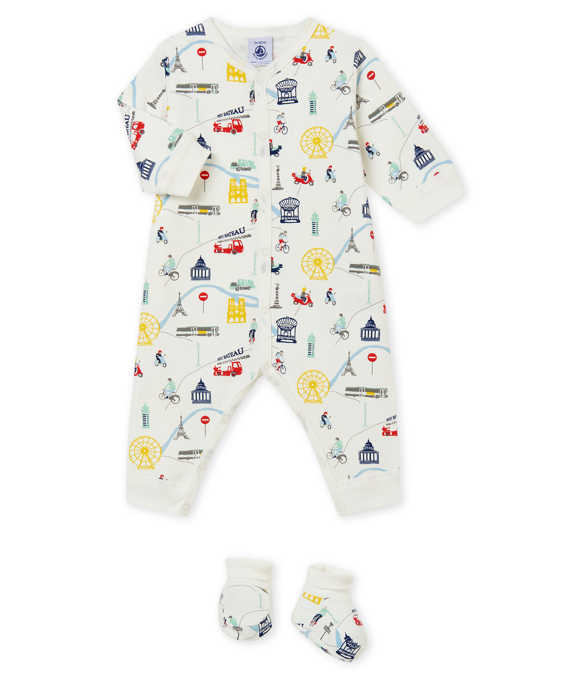Ensemble Pyjama Et Chaussons Bebe Garcon Marshmallow Multico Petit Bateau
