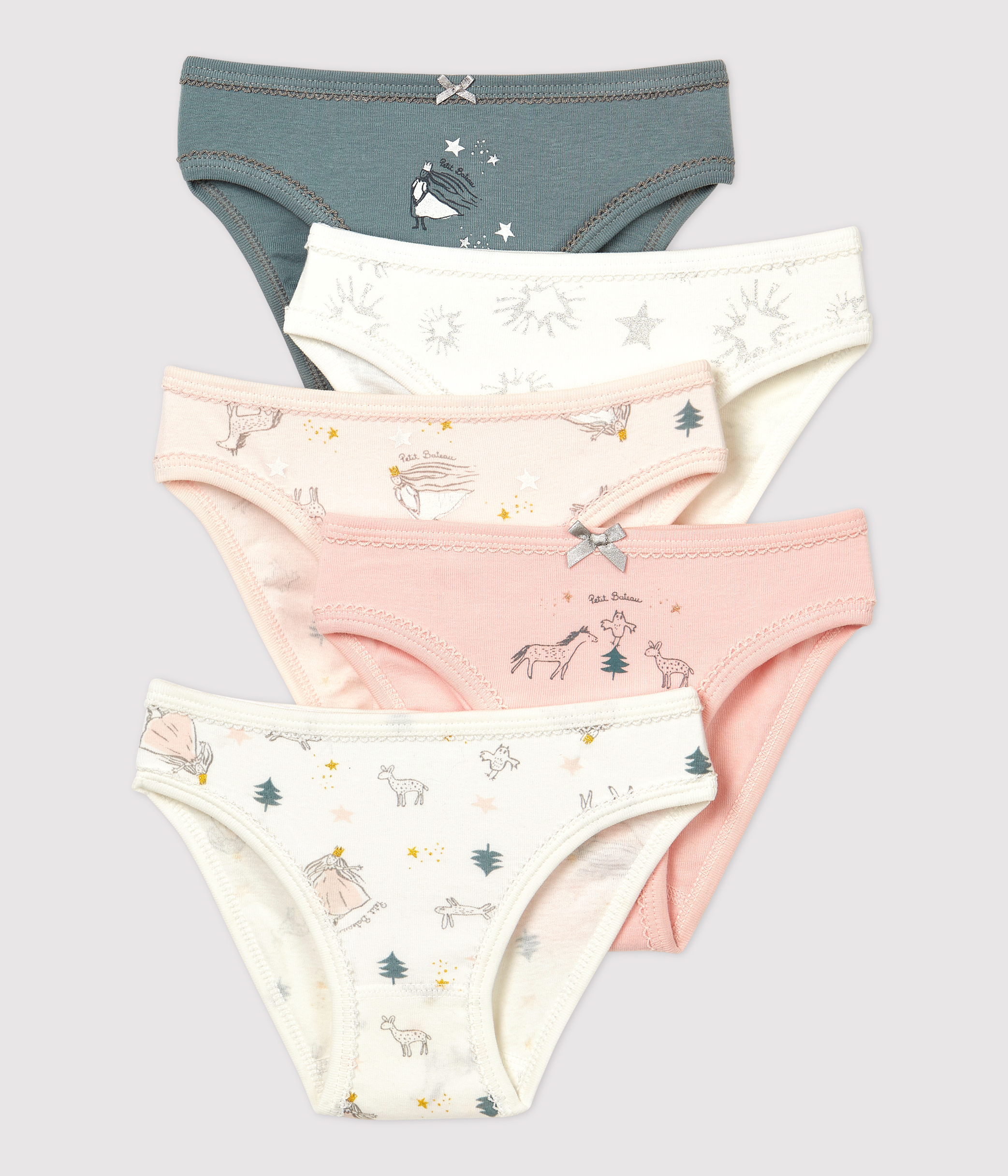 Sous-vêtements Enfant Culottes Petit Bateau Lot De 5 - 100% Coton