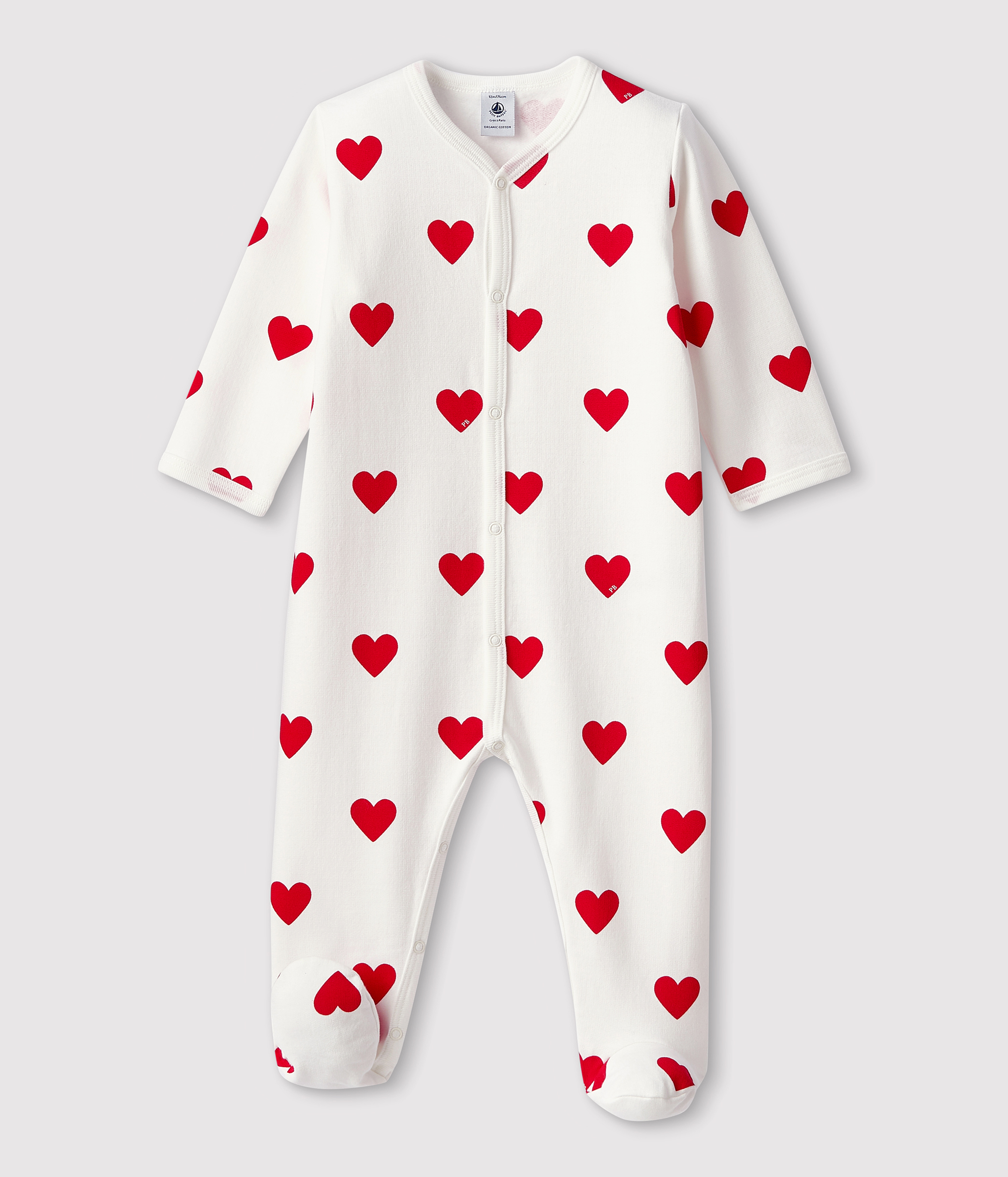 Pyjama à cœurs rouges bébé MARSHMALLOW/TERKUIT